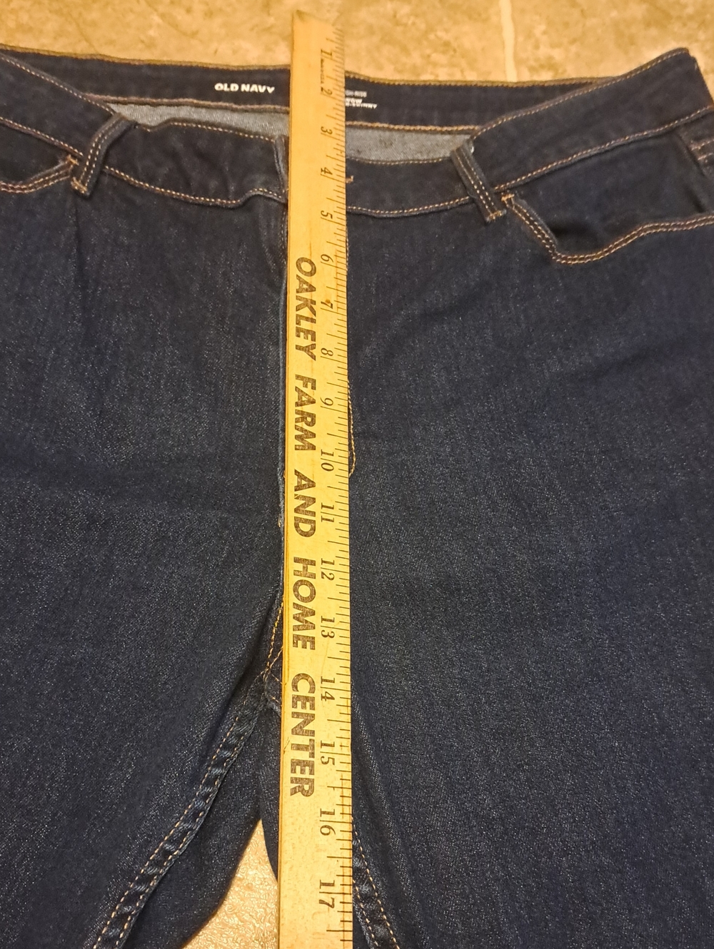 Old Navy Dark Blue Women's Stretch Jeans. High Rise Size 16 Short. - Picture 7 of 10